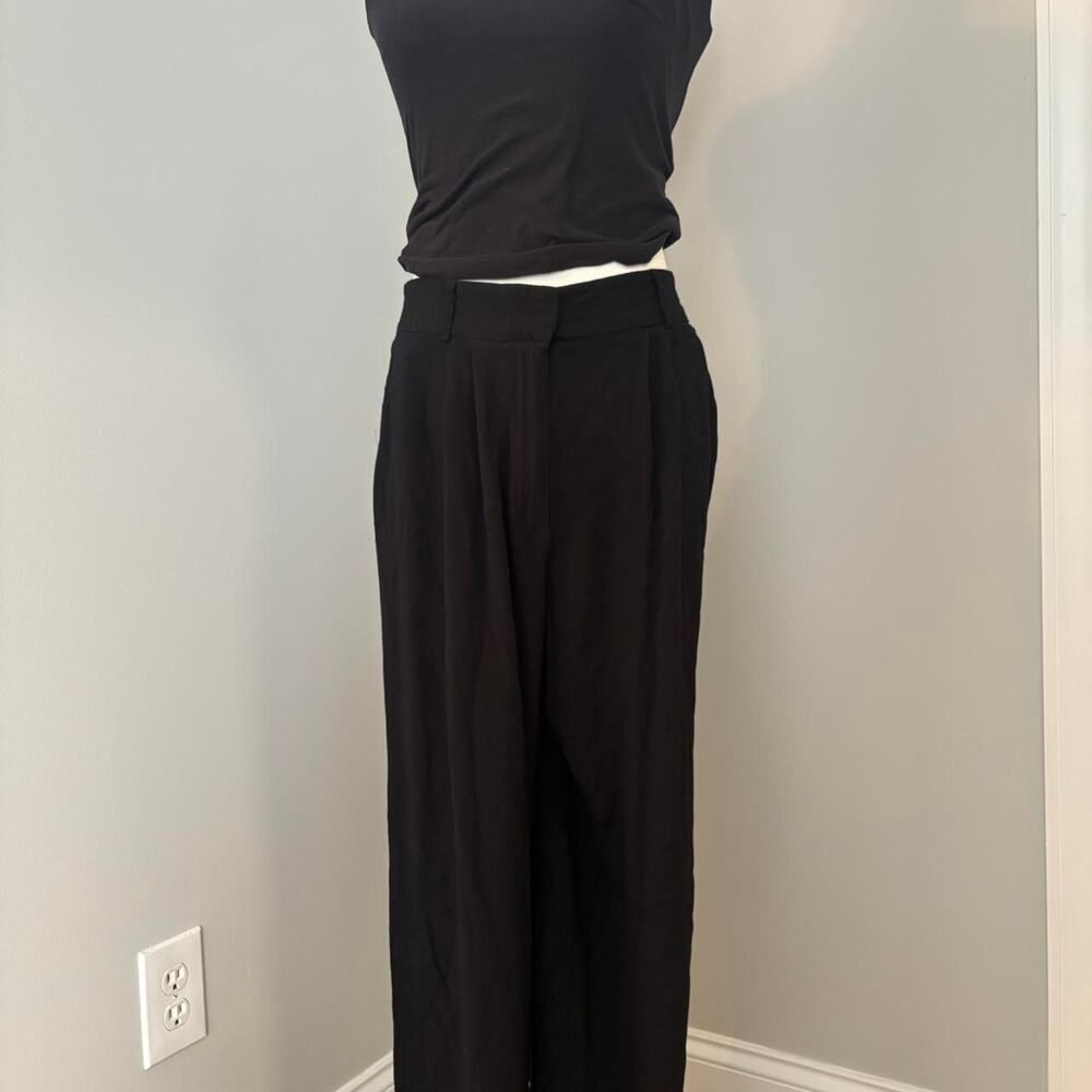 IKKS Black Wide Leg Trousers – Minimalist Chic